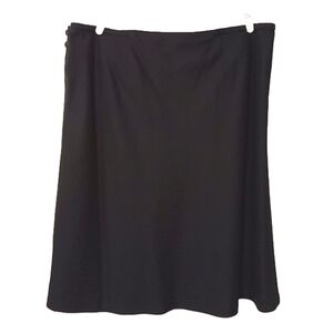 Talbots Womens Classic Black, Lined Wool A-Line Skirt, Side Zip‎ Mid-calf Length